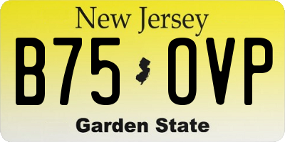 NJ license plate B75OVP