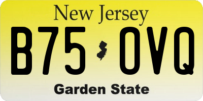 NJ license plate B75OVQ