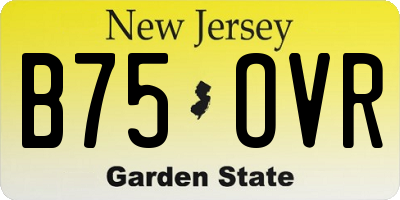 NJ license plate B75OVR