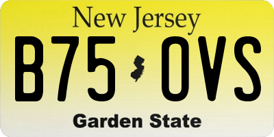 NJ license plate B75OVS