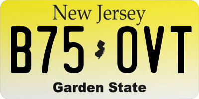NJ license plate B75OVT