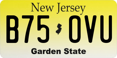 NJ license plate B75OVU