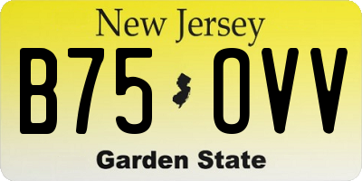 NJ license plate B75OVV
