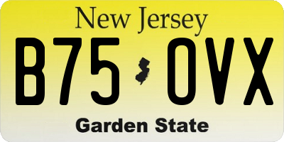 NJ license plate B75OVX