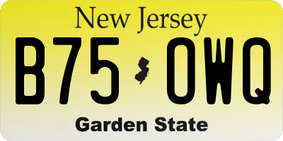 NJ license plate B75OWQ
