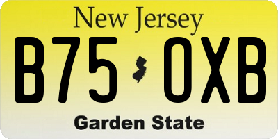NJ license plate B75OXB