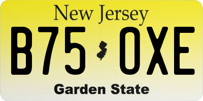 NJ license plate B75OXE