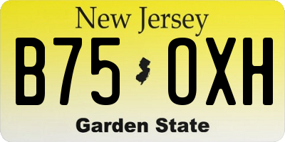 NJ license plate B75OXH