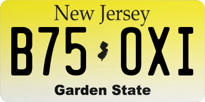 NJ license plate B75OXI