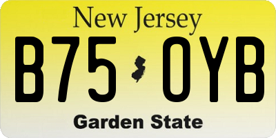 NJ license plate B75OYB