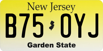 NJ license plate B75OYJ