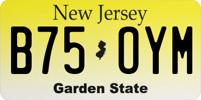 NJ license plate B75OYM