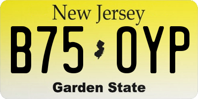 NJ license plate B75OYP