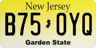 NJ license plate B75OYQ
