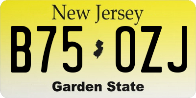 NJ license plate B75OZJ