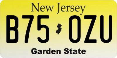 NJ license plate B75OZU