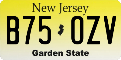 NJ license plate B75OZV