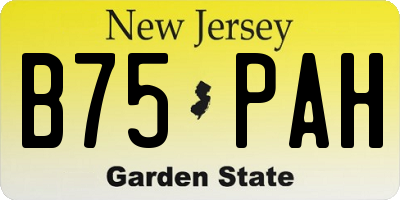NJ license plate B75PAH