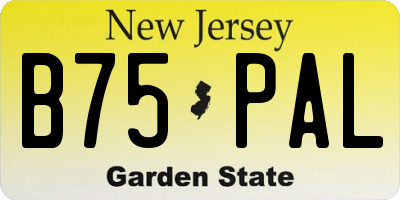 NJ license plate B75PAL