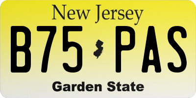 NJ license plate B75PAS