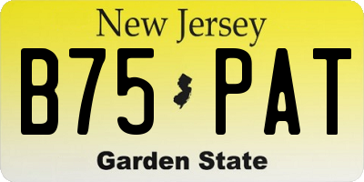 NJ license plate B75PAT
