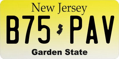 NJ license plate B75PAV
