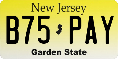 NJ license plate B75PAY