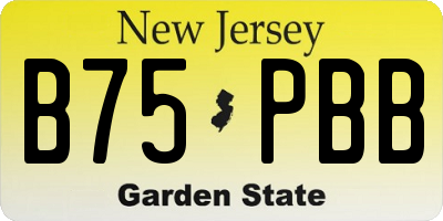 NJ license plate B75PBB