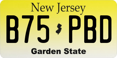 NJ license plate B75PBD