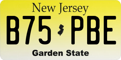 NJ license plate B75PBE