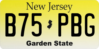 NJ license plate B75PBG