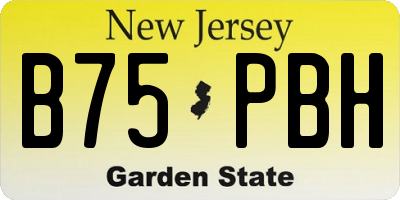 NJ license plate B75PBH