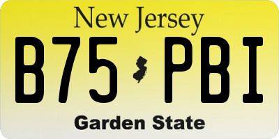 NJ license plate B75PBI