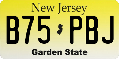 NJ license plate B75PBJ