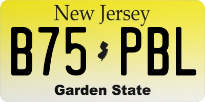 NJ license plate B75PBL