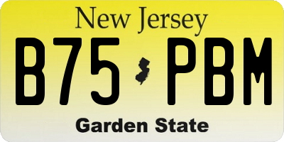 NJ license plate B75PBM