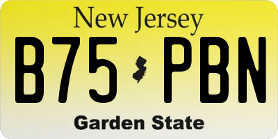 NJ license plate B75PBN