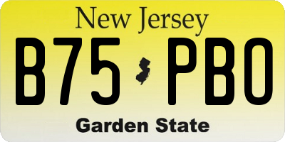 NJ license plate B75PBO