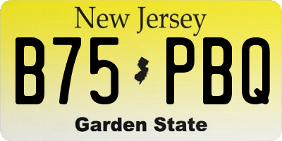 NJ license plate B75PBQ