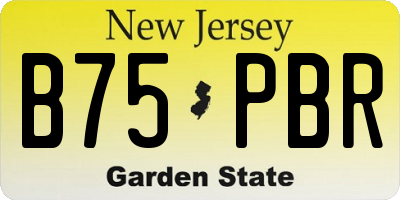 NJ license plate B75PBR
