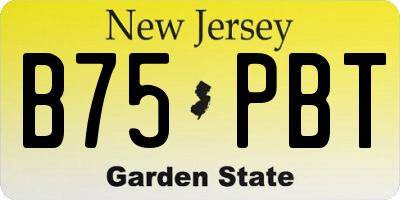 NJ license plate B75PBT