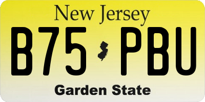 NJ license plate B75PBU
