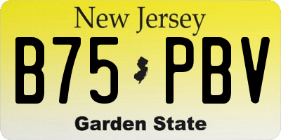 NJ license plate B75PBV