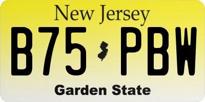 NJ license plate B75PBW