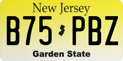 NJ license plate B75PBZ