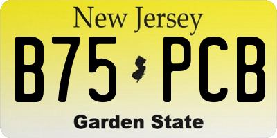 NJ license plate B75PCB