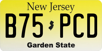 NJ license plate B75PCD