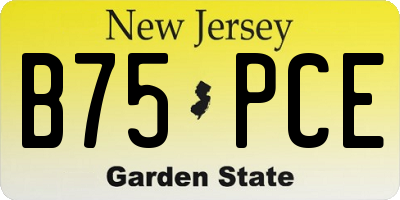 NJ license plate B75PCE