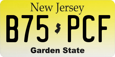 NJ license plate B75PCF