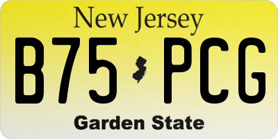 NJ license plate B75PCG